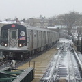 R-143 8259 @ Broadway Jct (L). Photo taken by Brian Weinberg, 02/17/2003. This was the Presidents Day Blizzard of 2003.