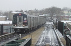 R-143 8259 @ Broadway Jct (L). Photo taken by Brian Weinberg, 02/17/2003. This was the Presidents Day Blizzard of 2003.