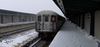 R-62A 1987 @ Junius St (3). Photo taken by Brian Weinberg, 02/17/2003. This was the Presidents Day Blizzard of 2003.
