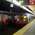R-68 @ Coney Island - Stillwell Av (Q). Night of the Manhattan Bridge changeover. Photo taken by Brian Weinberg, 07/22/2001.