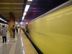 Work train @ 36 St (N). The diesel was in &quot;diesel&quot; mode and filled the station with smoke. Photo taken by Brian Weinbe