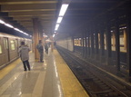 Smoke from passing work train @ 36 St (N). The diesel was in &quot;diesel&quot; mode and filled the station with smoke. Photo ta