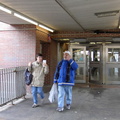 David Greenberger and Neil Weinberg at Metropolitan Av (M). Photo by Brian Weinberg, 11/27/2002. (106k)