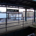 Wyckoff Av (M). Photo by Brian Weinberg, 11/27/2002. (108k)