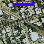 View of the abandoned Richmond Hill station on the LIRR Lower Montauk line underneath the 121 St station of the (J).