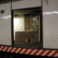 Open door to the sealed up northbound side platform @ 14 St-Union Square (4/5/6). Note the original tile seen on the inside wall