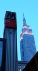 Two Towers - Entry post/stanchion at the Broadway &amp; 35th St (northwest corner) entrance to the 34 St-Herald Square station.