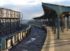 Long abandoned trackway @ the soon to be abandoned Manhattan-bound Atlantic Av (L) platform. Photo by Brian Weinberg, 11/27/2002