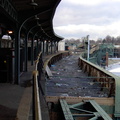 Long abandoned trackway @ the soon to be abandoned Manhattan-bound Atlantic Av (L) platform. Photo by Brian Weinberg, 11/27/2002