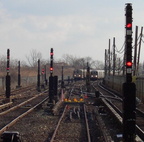 PDRM1618 || Looking sb at an R-38 A train passing an R-44 A train @ Howard Beach (A). Photo by Brian Weinberg, 01/19/2003.