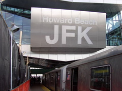 PDRM1630 || Looking SB at the new face of this (and the AIRTRAIN) station @ Howard Beach (A). Photo by Brian Weinberg, 01/19/200