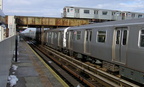 R-62A 2053 &amp; 2029 pass over top of R-143 8245-8246 as they begin to leave the station. Photo taken by Brian Weinberg, 12/29/
