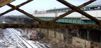 View looking north from the pedestrain bridge that leads to the Junius St stop on the (3). Photo taken by Brian Weinberg, 12/29/
