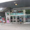 Reopened South Ferry station entrance. Photo taken by Brian Weinberg, 6/29/2005.