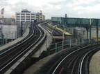 Looking railroad-north from the Sutter Av (L) platform. Ahead, you can see the new Manhattan-bound L track that hasn't been conn