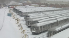 R-40M, R-42, and R-143 cars @ East New York Yard. Photo taken by Brian Weinberg, 02/17/2003. This was the Presidents Day Blizzar