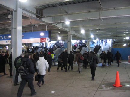 Temporary staircase to Church Street @ WTC. Photo taken by Brian Weinberg, 2/25/2008.