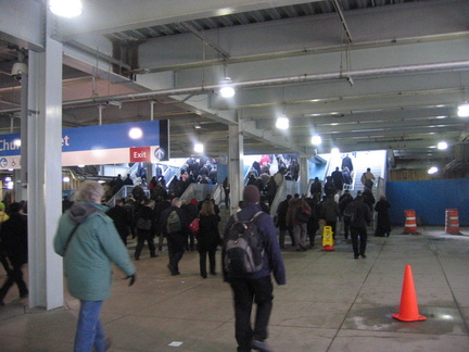 Temporary staircase to Church Street @ WTC. Photo taken by Brian Weinberg, 2/25/2008.