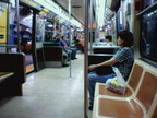 Interior of PATH car @ Hoboken. Photo taken on 06/23/2003.