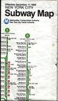 MTA December 11, 1988 Subway Map 22-30-1075