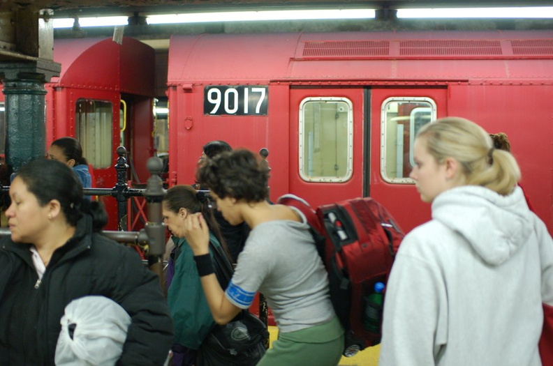 The Train of Many Colors ran from Grand Central to Atlantic Av and then back up the West Side to 96 St in honor of the 100th Anniversary of the IRT beginning service to Atlantic Av in Brooklyn. DSC_1822.jpg