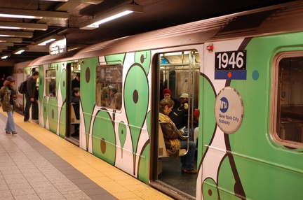 R-62A 1946 @ Grand Central (S) - Google wrap of shuttle