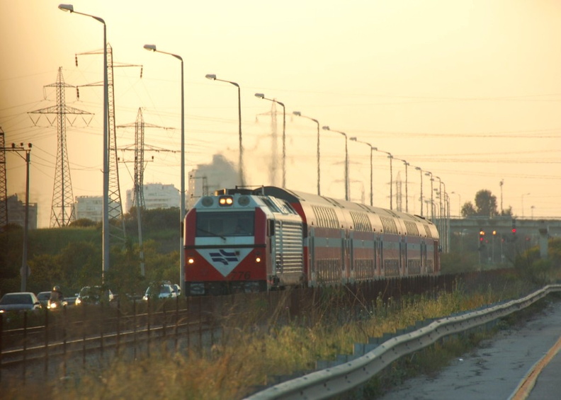 Israel Railways at dusk south of Tel Aviv - Israel Railways at dusk south of Tel Aviv DSC_4170b.jpg