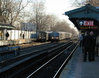 R-40 4443 (B) and R-68 (Q) race @ Avenue M. Note the two cops on the platform, whom I later successfully convinced that photogra