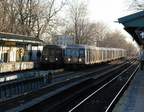 R-40 4443 (B) and R-68 (Q) race @ Avenue M. Photo taken by Brian Weinberg, 2/27/2004.