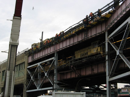 Construction @ Queensboro Plaza. Photo taken by Brian Weinberg, 3/14/2004.