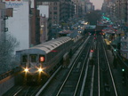 R-62A @ leaving 125 St southbound (1) on the Manhattan Valley viaduct. Photo taken by Brian Weinberg, 4/15/2004.