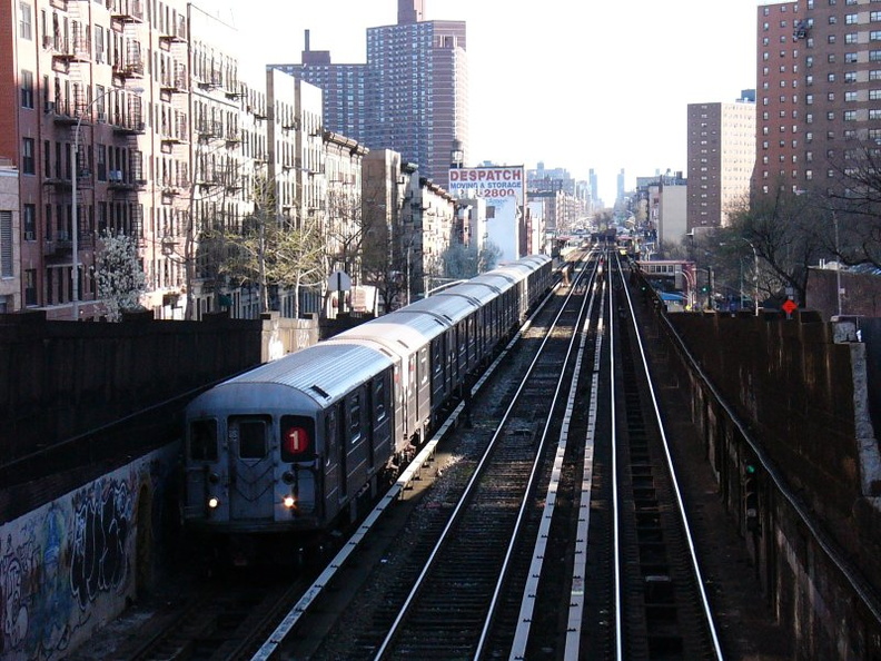 R-62A train @ south of 125 St (1) on the Manhattan Valley viaduct. Photo taken by Brian Weinberg, 4/16/2004. P1000080.jpg