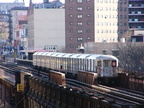 R-62A train @ 125 St (9) on the Manhattan Valley viaduct. Photo taken by Brian Weinberg, 4/16/2004.