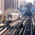 R-62A train @ 125 St (9) on the Manhattan Valley viaduct. Photo taken by Brian Weinberg, 4/16/2004.