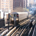 R-62A train @ 125 St (1) on the Manhattan Valley viaduct. Photo taken by Brian Weinberg, 4/16/2004.