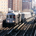 R-62A train @ 125 St (1) on the Manhattan Valley viaduct. Photo taken by Brian Weinberg, 4/16/2004.