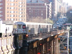 R-62A train @ 125 St (1) on the Manhattan Valley viaduct. Photo taken by Brian Weinberg, 4/16/2004.