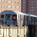 R-62A train @ 125 St (9) on the Manhattan Valley viaduct. Photo taken by Brian Weinberg, 4/16/2004.