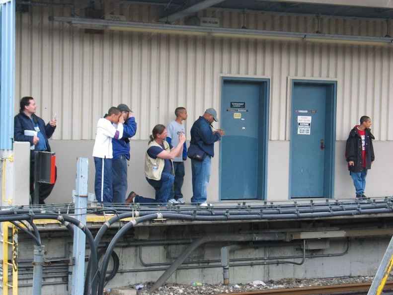 SubTalkers and others @ Baychester Av (MOD Trip). From left to right: Newkirk Plaza David, some guy, some guy, Fred G, some guy,