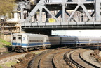 MNR ACMU 1100 series @ Marble Hill (Hudson Line). The days are numbered for these cars. Photo taken by Brian Weinberg, 4/27/2004