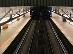 Looking Queenbound along the platform @ Roosevelt Island (F). Photo taken from the mezzanine one level above platform level. Pho