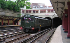 R-1 100 @ Parkside Av (Q). New York Transit Museum &quot;Nostalgia Trip.&quot; Photo taken by Brian Weinberg, 5/31/2004.