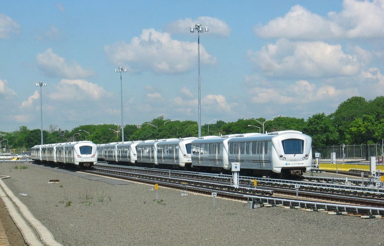 JFK AirTrain #112 @ maintenance yard. Photo taken by Brian Weinberg, 6/3/2004.