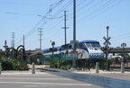 Coaster EMD F59PHI 3002 @ Old Town station (San Diego). Photo taken by Brian Weinberg, 6/4/2004.