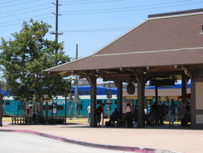 Coaster coach @ Old Town station (San Diego). Photo taken by Brian Weinberg, 6/4/2004.