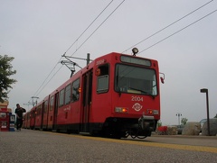 San Diego Trolley Siemens-Duwag LRV #2004 @ Santee Town Center. Photo taken by Brian Weinberg, 6/6/2004.