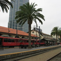 San Diego Trolley Siemens-Duwag LRV #1052 @ Santa Fe depot (Blue Line). Photo taken by Brian Weinberg, 6/6/2004.