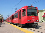 San Diego Trolley Siemens-Duwag LRV #2006 @ Santee Town Center. Photo taken by Brian Weinberg, 6/6/2004.