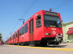 San Diego Trolley Siemens-Duwag LRV #2006 @ Santee Town Center. Photo taken by Brian Weinberg, 6/6/2004.