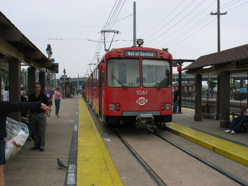 San Diego Trolley Siemens-Duwag LRV #1061 @ Old Town Transit Center (Green Line). Photo taken by Brian Weinberg, 6/6/2004. IMG_0866.jpg